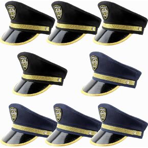 SGBETTER 8 عبوات من قبعة شرطة الأطفال، قبعة ضابط الشرطة، قبعة شرطي الشرطة للأطفال، إكسسوار أزياء الحفلات التنكرية in Kuwait