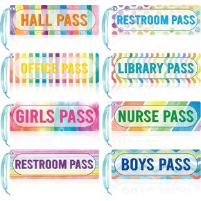 BeYumi 8 قطع ألوان مائية قوس قزح مغناطيسية قاعة الطلاب تمر قابلة لإعادة الاستخدام مقاومة للماء للفصل الدراسي بطاقة المرور مجموعة الحمام مرحاض يمر مكتبة ممرضة مكتب بنين بنات يمر لمعلم المدرسة الابتدائية in Kuwait