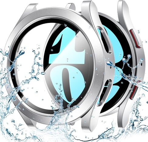 Goton Waterproof Case for Samsung Galaxy Watch 6 Screen Protector 44mm | Daily Water-resistant,No Fog,Touch-Responsive,Easy to install,1-Pack Hard PC Glass Cover in Kuwait