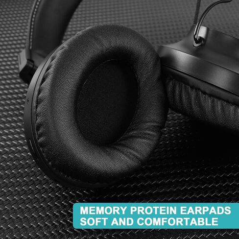 سماعات رأس لاسلكية Nia Bluetooth 5.0 فوق الأذن، بطارية 30 ساعة، راديو FM، مشغل MP3، Micro SD/TF مع مشغلات صوت عميق 40 مم، سماعة رأس مدمجة بميكروفون ممتاز، قابلة للطي، مريحة، القص in Kuwait