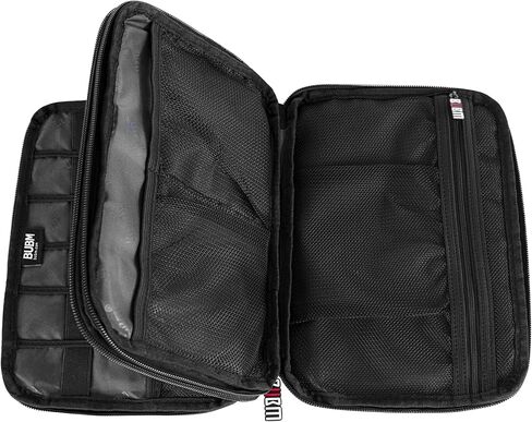 BUBM Double Layer Electronic Accessories Organizer, Travel Gadget Bag for Cables, USB Flash Drive, Plug and More, Perfect Size Fits for iPad Mini (Medium, Black) in Saudi Arabia
