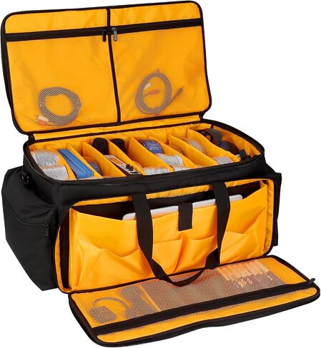 DJ Cable Bag Gig Band Bag, 600D Oxford With Detachable Dividers, Multiple Separate Bags, for Cords, DJ Gear, Sound Equipment, Musical Instrument and Accessories (24''x13''x12'') in Saudi Arabia