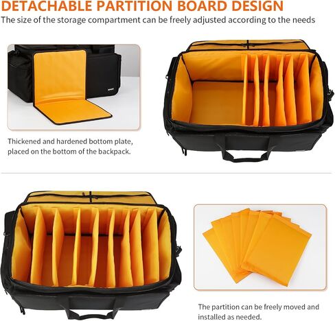 DJ Cable Bag Gig Band Bag, 600D Oxford With Detachable Dividers, Multiple Separate Bags, for Cords, DJ Gear, Sound Equipment, Musical Instrument and Accessories (24''x13''x12'') in Saudi Arabia