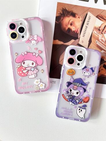 حافظة هاتف ZaAnu لطيفة وشفافة بنمط الرسوم المتحركة Kawaii مصممة لهاتف iPhone 13، غطاء هاتف حماية ناعم نحيف من مادة TPU للنساء والفتيات والأطفال (13-PinkTM) in Kuwait