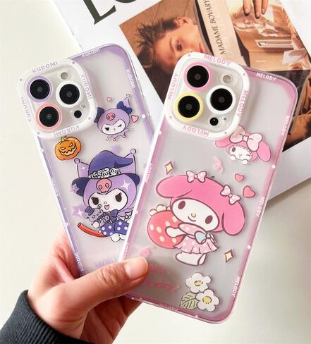 حافظة هاتف ZaAnu لطيفة وشفافة بنمط الرسوم المتحركة Kawaii مصممة لهاتف iPhone 13، غطاء هاتف حماية ناعم نحيف من مادة TPU للنساء والفتيات والأطفال (13-PinkTM) in Kuwait