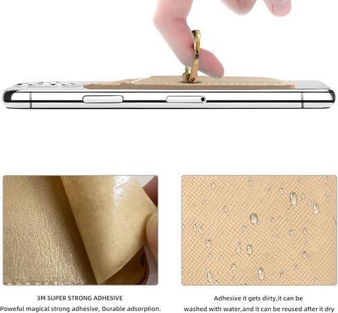 حامل بطاقة ائتمان Crymow لحافظة الهاتف، حافظة هاتف بمحفظة RFID لاصقة على معظم الهواتف الذكية، مرفق محفظة لاصقة لحافظة الهاتف مع حامل حلقة الإصبع لهاتف iPhone&Galaxy، جلد نباتي وردي in Kuwait