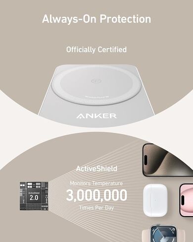 محطة شحن قابلة للطي Anker MagGo 3 في 1 MagSafe-Compatible Qi2 15W in Kuwait