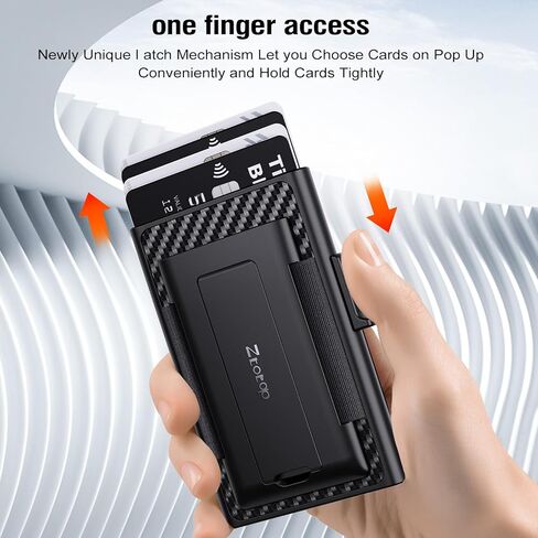 محفظة ZtotopCases المنبثقة المغناطيسية المتوافقة مع محفظة Magsafe للهاتف مع مشبك نقود، مناسبة لـ 3-4 بطاقات، حماية RFID Shield، محفظة Mag Safe لسلسلة iPhone15/14/13/12، أسود in Kuwait