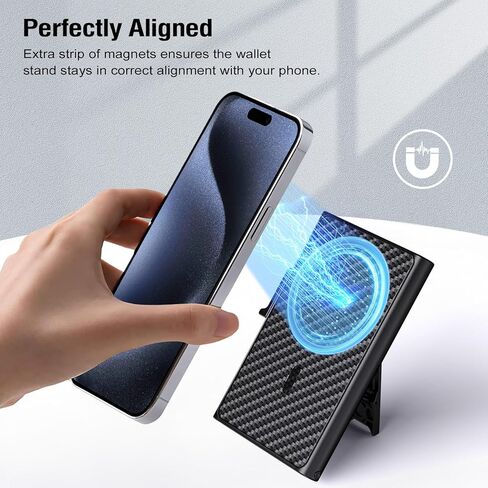 محفظة ZtotopCases المنبثقة المغناطيسية المتوافقة مع محفظة Magsafe للهاتف مع مشبك نقود، مناسبة لـ 3-4 بطاقات، حماية RFID Shield، محفظة Mag Safe لسلسلة iPhone15/14/13/12، أسود in Kuwait