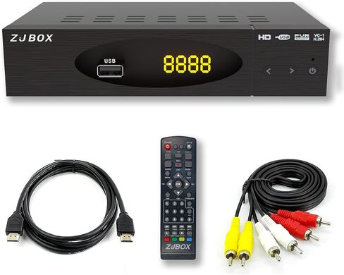 صندوق محول رقمي ZJBOX للتلفزيون، صندوق موالف تلفزيون 1080 بكسل مع مخرج HDMI، موالف رقمي للتلفزيون ATSC، تسجيل وتشغيل التلفزيون، مشغل وسائط USB، وظيفة إعداد المؤقت، صندوق فك التشفير للقنوات الرقمية مجانًا in Kuwait