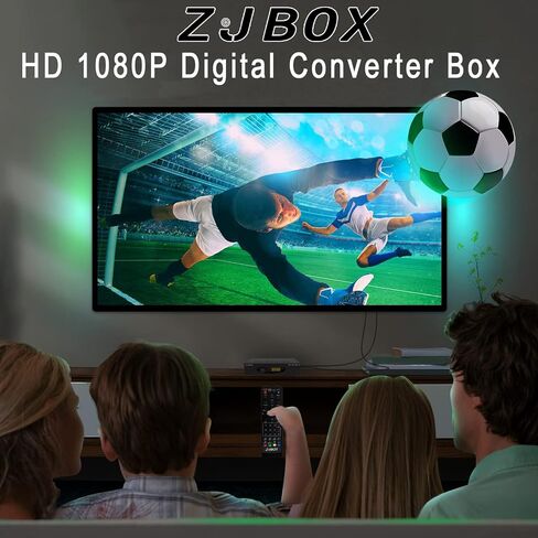 صندوق محول رقمي ZJBOX للتلفزيون، صندوق موالف تلفزيون 1080 بكسل مع مخرج HDMI، موالف رقمي للتلفزيون ATSC، تسجيل وتشغيل التلفزيون، مشغل وسائط USB، وظيفة إعداد المؤقت، صندوق فك التشفير للقنوات الرقمية مجانًا in Kuwait