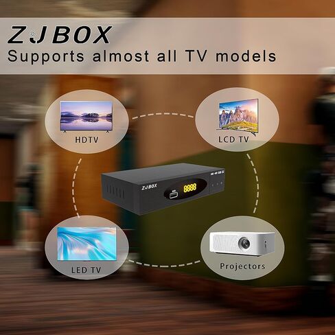 صندوق محول رقمي ZJBOX للتلفزيون، صندوق موالف تلفزيون 1080 بكسل مع مخرج HDMI، موالف رقمي للتلفزيون ATSC، تسجيل وتشغيل التلفزيون، مشغل وسائط USB، وظيفة إعداد المؤقت، صندوق فك التشفير للقنوات الرقمية مجانًا in Kuwait