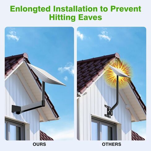 Starlink Mount - Long Wall Mount, Starlink Wall-Mounted Mount, Starlink Mounting Kit for Starlink Internet Kit Satellite, J-Mount Compatible with Starlink for Wall Eave Fascia Installation in Kuwait