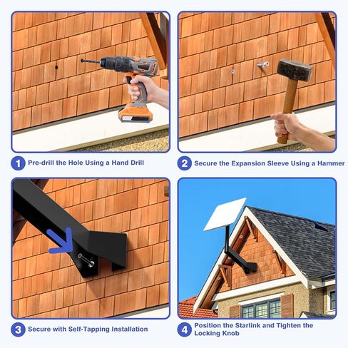 Starlink Mount - Starlink Mounting Kit, Starlink Long Wall Mount, Starlink Wall-Mounted Kit, Starlink Mounting Bracket, Starlink Wall-Mounted Bracket for Starlink Internet Kit Satellite in Kuwait