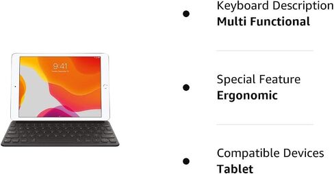 لوحة مفاتيح Apple الذكية لأجهزة iPad (الجيل السابع والجيل الثامن والجيل التاسع) وiPad Air (الجيل الثالث) - الإنجليزية الأمريكية (متجددة) in Kuwait