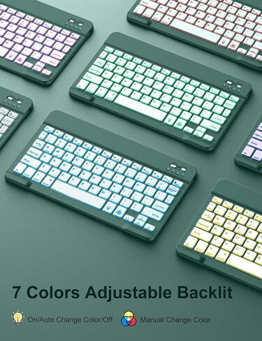 Hamile for iPad 9/8/7th Generation Case with Keyboard 10.2 Inch - Wireless | 7 Colors Backlit, Detachable Magnetic Folio Keyboard Cover, Pencil Holder, for iPad Pro 10.5-inch/Air 3rd Gen, Purple in Kuwait
