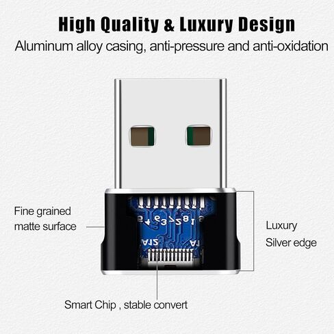 اقتران USMILE USB ذكر إلى USB C محول 4 حزم، USB إلى النوع C شحن / نقل فائق السرعة ووظيفة OTG. متوافق مع أجهزة iPhone15 14 13 Plus Pro Max وiPad Pro Air 4 Mini 6 تقريبًا مع أجهزة USB in Saudi Arabia