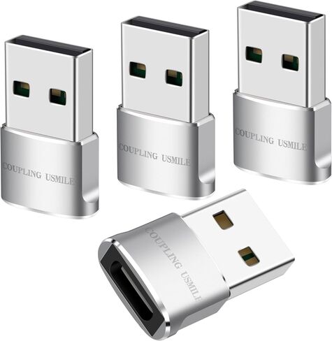اقتران USMILE USB ذكر إلى USB C محول 4 حزم، USB إلى النوع C شحن / نقل فائق السرعة ووظيفة OTG. متوافق مع أجهزة iPhone15 14 13 Plus Pro Max وiPad Pro Air 4 Mini 6 تقريبًا مع أجهزة USB in Saudi Arabia