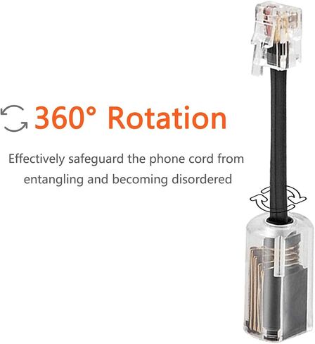 Phone Cord Detangler for Desk Phone, 360 Rotating Detangler for Landline | Lativu 2 Pack 360 Degree Rotating Telephone Cord Detangler Swivel Cord, No Tangle Phone Cord for Telephone in Saudi Arabia