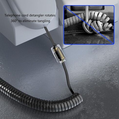 Phone Cord Detangler for Desk Phone, 360 Rotating Detangler for Landline | Lativu 2 Pack 360 Degree Rotating Telephone Cord Detangler Swivel Cord, No Tangle Phone Cord for Telephone in Saudi Arabia