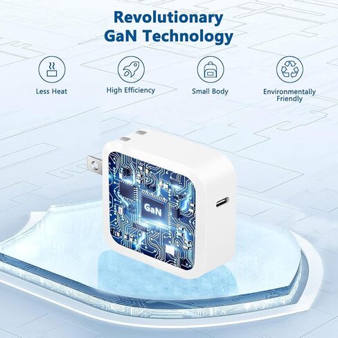 شاحن USB C بقدرة 65 وات، شاحن سفر سريع GaN مدمج وقابل للطي لأجهزة MacBook Pro وMacBook Air وSamsung Galaxy وi Pad Pro وجميع أجهزة USB C، يتضمن كابل USB C إلى C بطول 5.9 قدم in Kuwait