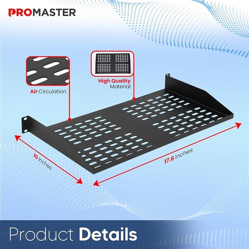 أرفف ProMaster 2-Pack مقاس 19 بوصة 1U: حامل عالمي لرفوف الخادم مقاس 19 بوصة، وتدفق هواء ثابت، وبنية شديدة التحمل، وعمق 10 بوصة، وحجم الدرج 19 بوصة × 10 بوصة × 1.7 بوصة. (العنصر: 10.63 × 2.56 × 19 بوصة .69 بوصة) in Kuwait