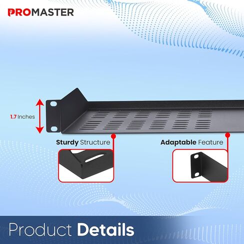 أرفف ProMaster 2-Pack مقاس 19 بوصة 1U: حامل عالمي لرفوف الخادم مقاس 19 بوصة، وتدفق هواء ثابت، وبنية شديدة التحمل، وعمق 10 بوصة، وحجم الدرج 19 بوصة × 10 بوصة × 1.7 بوصة. (العنصر: 10.63 × 2.56 × 19 بوصة .69 بوصة) in Kuwait