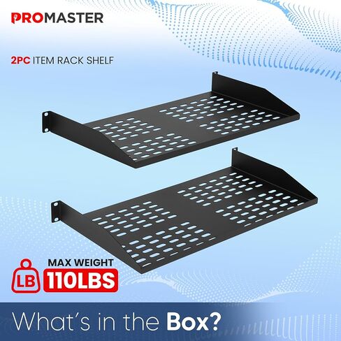 أرفف ProMaster 2-Pack مقاس 19 بوصة 1U: حامل عالمي لرفوف الخادم مقاس 19 بوصة، وتدفق هواء ثابت، وبنية شديدة التحمل، وعمق 10 بوصة، وحجم الدرج 19 بوصة × 10 بوصة × 1.7 بوصة. (العنصر: 10.63 × 2.56 × 19 بوصة .69 بوصة) in Kuwait