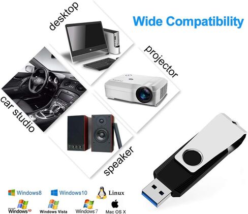 محركات أقراص فلاش 10 عبوات سعة 16 جيجابايت محرك أقراص USB كبير الحجم USB 3.0 محركات أقراص إبهامية 16 جيجابايت مع فتحة سلسلة مفاتيح بمؤشر LED (عبوة سوداء من 10 قطع) in Kuwait