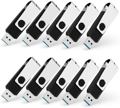 محركات أقراص فلاش 10 عبوات سعة 16 جيجابايت محرك أقراص USB كبير الحجم USB 3.0 محركات أقراص إبهامية 16 جيجابايت مع فتحة سلسلة مفاتيح بمؤشر LED (عبوة سوداء من 10 قطع) in Kuwait