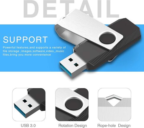 محركات أقراص فلاش 10 عبوات سعة 16 جيجابايت محرك أقراص USB كبير الحجم USB 3.0 محركات أقراص إبهامية 16 جيجابايت مع فتحة سلسلة مفاتيح بمؤشر LED (عبوة سوداء من 10 قطع) in Kuwait