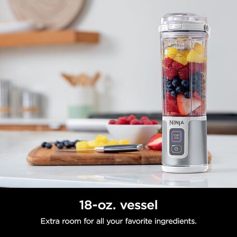 Ninja BC151NV Blast Portable Blender, Cordless, 18oz. Vessel, Personal Blender-for Shakes & Smoothies, BPA Free, Leakproof-Lid & Sip Spout, USB-C Rechargeable, Dishwasher Safe Parts, Denim Blue | USB-C rechargeable, cordless blending anywhere. BlastBlade  in Saudi Arabia