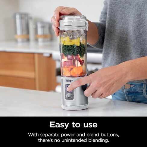 Ninja BC151NV Blast Portable Blender, Cordless, 18oz. Vessel, Personal Blender-for Shakes & Smoothies, BPA Free, Leakproof-Lid & Sip Spout, USB-C Rechargeable, Dishwasher Safe Parts, Denim Blue | USB-C rechargeable, cordless blending anywhere. BlastBlade  in Saudi Arabia