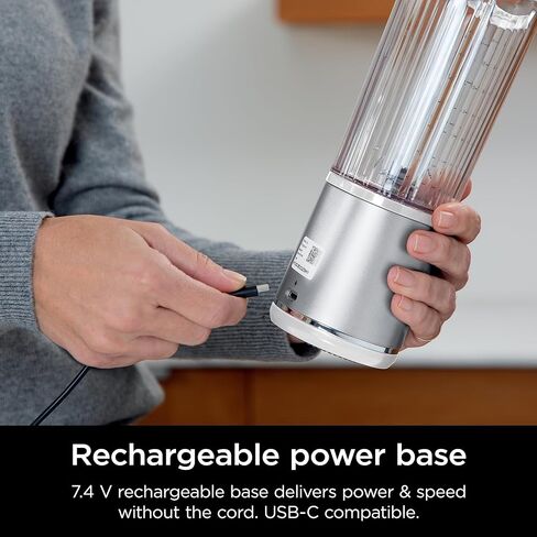 Ninja BC151NV Blast Portable Blender, Cordless, 18oz. Vessel, Personal Blender-for Shakes & Smoothies, BPA Free, Leakproof-Lid & Sip Spout, USB-C Rechargeable, Dishwasher Safe Parts, Denim Blue | USB-C rechargeable, cordless blending anywhere. BlastBlade  in Saudi Arabia