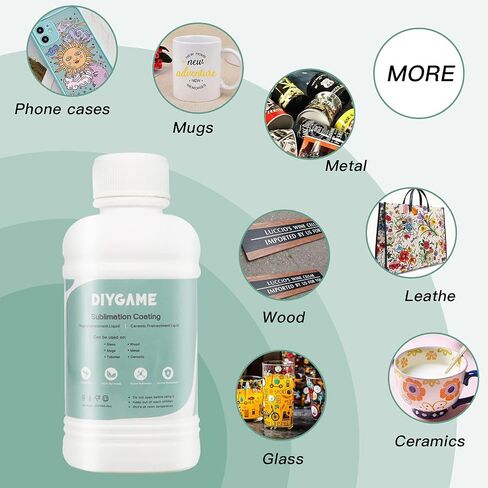 SLANZVAL 250ml Sublimation Coating for Ceramics, Mugs, Phones case, Metal, Wood, Glass, Leather, Tumbler, All Hard Surfaces Sublimation Spray with high Gloss Finish, Waterproof and Super Adhesion in Saudi Arabia