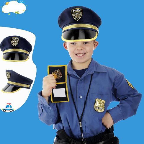 SGBETTER 8 عبوات من قبعة شرطة الأطفال، قبعة ضابط الشرطة، قبعة شرطي الشرطة للأطفال، إكسسوار أزياء الحفلات التنكرية in Kuwait