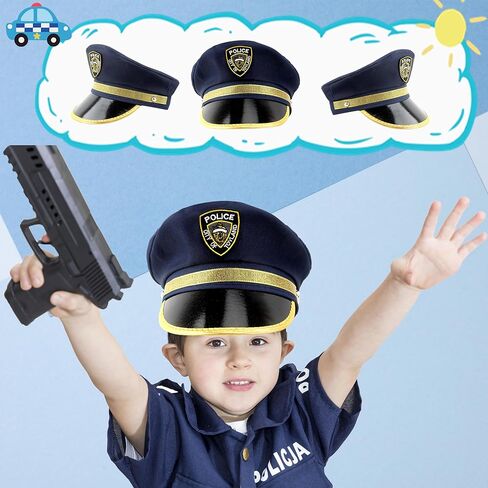 SGBETTER 8 عبوات من قبعة شرطة الأطفال، قبعة ضابط الشرطة، قبعة شرطي الشرطة للأطفال، إكسسوار أزياء الحفلات التنكرية in Kuwait