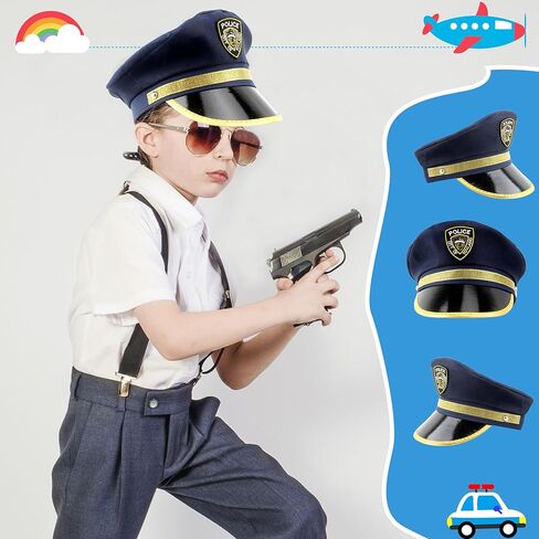 SGBETTER 8 عبوات من قبعة شرطة الأطفال، قبعة ضابط الشرطة، قبعة شرطي الشرطة للأطفال، إكسسوار أزياء الحفلات التنكرية in Kuwait