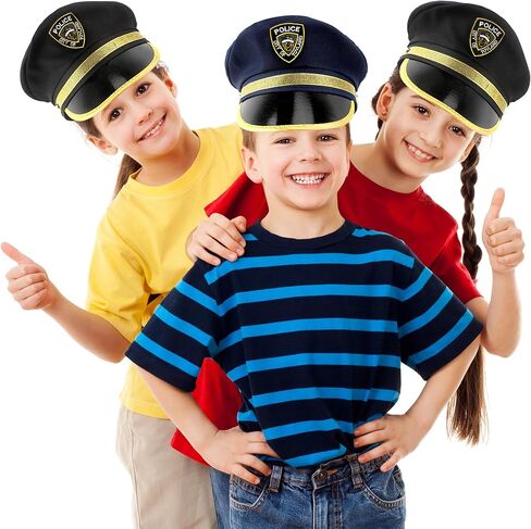 SGBETTER 8 عبوات من قبعة شرطة الأطفال، قبعة ضابط الشرطة، قبعة شرطي الشرطة للأطفال، إكسسوار أزياء الحفلات التنكرية in Kuwait