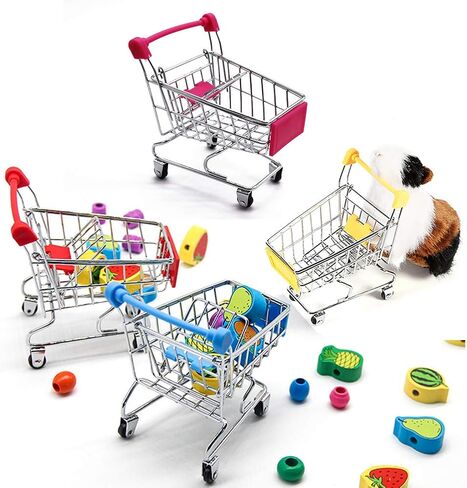 5 قطع من عربة التسوق الصغيرة، عربة يد صغيرة للسوبر ماركت، عربة تسوق، عربة تسوق، وضع عربة تخزين مكتب، العاب زينة in Kuwait