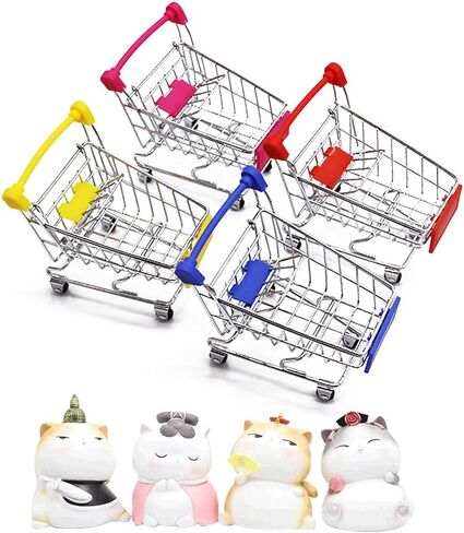 5 قطع من عربة التسوق الصغيرة، عربة يد صغيرة للسوبر ماركت، عربة تسوق، عربة تسوق، وضع عربة تخزين مكتب، العاب زينة in Kuwait