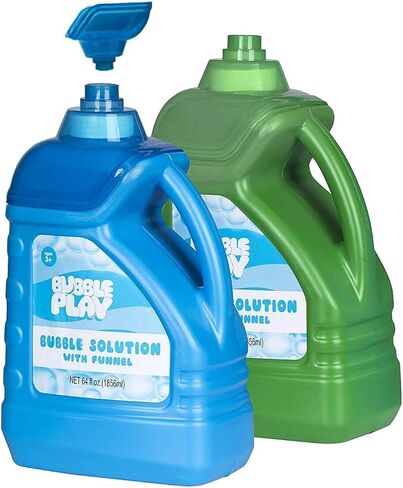 Darice 2 Pack 128oz Bubble Solution Refill for Bubble Machines & Blowers - Easter, Weddings, Birthdays, Outdoor - 4 Big Bubble Wands Included - Non-Toxic Safe for Toddlers & Kids, Colors May Vary in Saudi Arabia