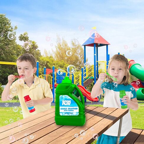 Darice 2 Pack 128oz Bubble Solution Refill for Bubble Machines & Blowers - Easter, Weddings, Birthdays, Outdoor - 4 Big Bubble Wands Included - Non-Toxic Safe for Toddlers & Kids, Colors May Vary in Saudi Arabia