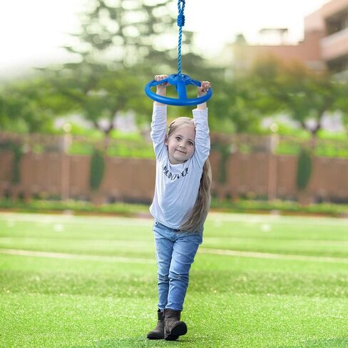 عوائق عجلة النينجا من OYOCOOL للأطفال البالغين 360 درجة دوارة لصالة الألعاب الرياضية في الغابة وعجلة القرد في الهواء الطلق وملعب داخلي في الفناء الخلفي ومسار عائق المحارب باللون الأحمر in Saudi Arabia