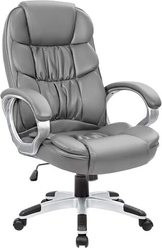 Homall Office Chair High Back Computer Desk Chair, PU Leather Adjustable Height Modern Executive Swivel Task Chair with Padded Armrests and Lumbar Support (Black) in Saudi Arabia