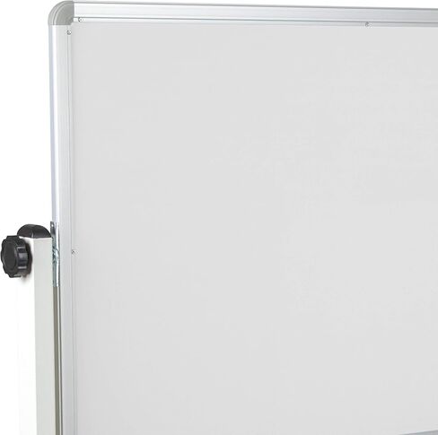 سلسلة Flash Furniture HERCULES مقاس 62.5 بوصة عرض × 62.25 بوصة ارتفاع لوحة إعلانات من الفلين المحمول قابلة للعكس ولوحة بيضاء مع صينية القلم in Saudi Arabia