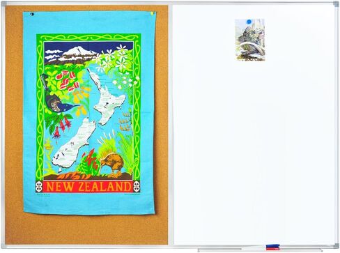 Lockways لوحة المسح الجاف المغناطيسي ومجموعة لوحة إعلانات الفلين، 36 × 24 بوصة لوحة تركيبة مغناطيسية إطار من الألومنيوم الفضي فائق النحافة in Kuwait