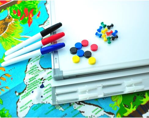 Lockways لوحة المسح الجاف المغناطيسي ومجموعة لوحة إعلانات الفلين، 36 × 24 بوصة لوحة تركيبة مغناطيسية إطار من الألومنيوم الفضي فائق النحافة in Kuwait