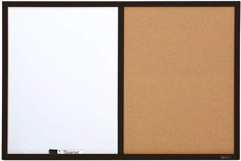 Quartet Combination Whiteboard & Corkboard, 2' x 3' Combo White Board & Cork Board, Black Frame (95223B) in Saudi Arabia