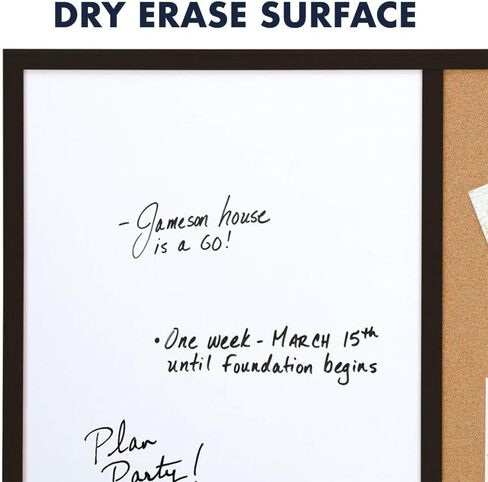 Quartet Combination Whiteboard & Corkboard, 2' x 3' Combo White Board & Cork Board, Black Frame (95223B) in Saudi Arabia